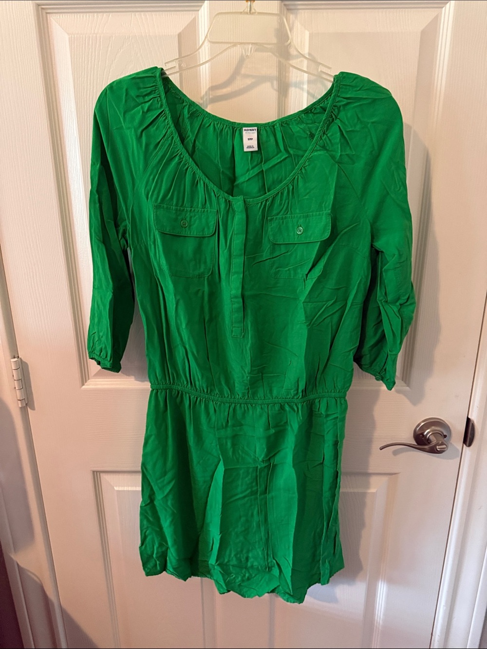 Old Navy Bright Green Scoop-Neck Mini Dress